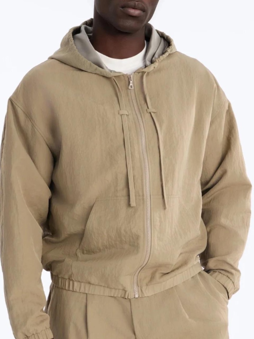 Fashion Nova Men Cropped Hooded Tech Jacket Size XXL, 2XL NWT NEW WITH TAGS
